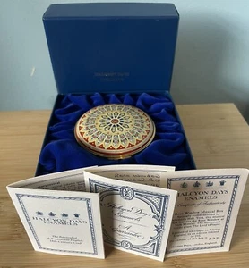 Ltd Ed Halcyon Days "The Lord's Prayer" - York Minster Rose Window Musical Box - Picture 1 of 16