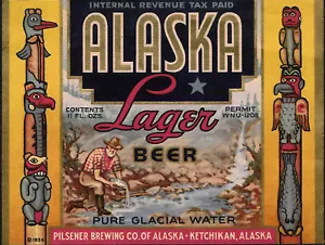 ALASKA LAGER BIER ETIKETT T-SHIRT KETCHIKAN ALASKA SMALL-XXXLARGE (F) - Bild 1 von 1