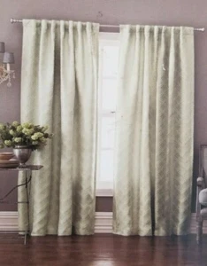 2 Fieldcrest Green Icon Window Panels (1 pair) 108" x 84" NIP - Picture 1 of 11