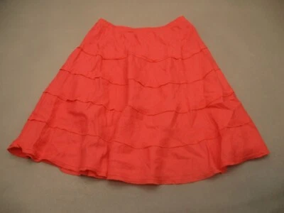 Falda de lino suave envolvente talla S para mujer roja cintura elástica línea A 683 Foto 1 de 4