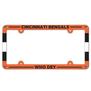 CINCINNATI BENGALS WHO DEY 6"x12" LICENSE PLATE FRAME NEW WINCRAFT 🐯 - Picture 1 of 1
