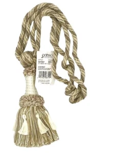 Conso Empress 21947 W01 VANILLA OATMEAL DARK SAND Tassel Curtain Drapery Tieback - Picture 1 of 2