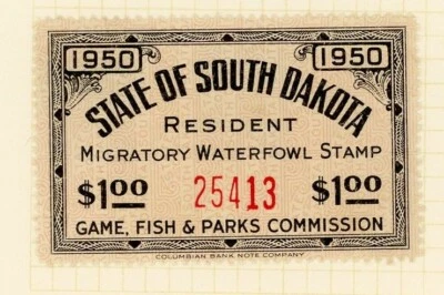 South Dakota Resident Migratory Waterfowl Stamp (SD-2) (Mint, CV $1,450) - Image 1 of 2