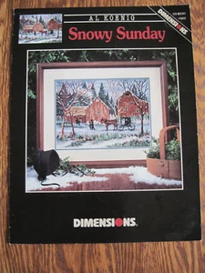 Vintage Dimensions Al Koenig Snowy Sunday Cross Stitch Leaflet 1996 - Picture 1 of 3