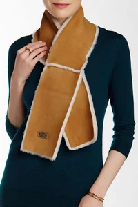 Australia Luxe Sheepskin Cravat Genuine Shearling Trim Scarf 48" x 5" You pick - Picture 1 of 8