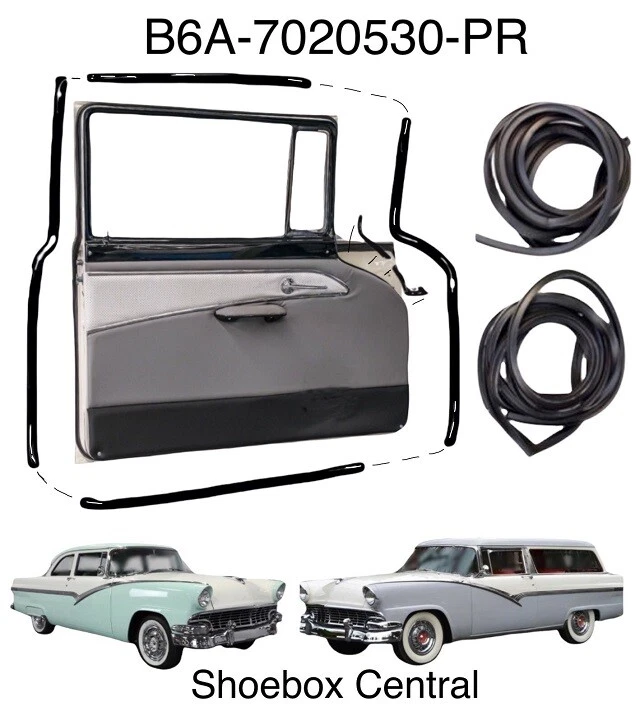 Ford 1956 sedán de 2 puertas sellos de puerta de poste goma impermeabilizante Foto 1 de 1