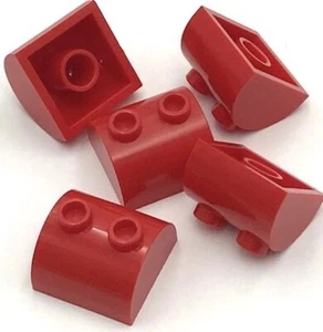 Lego 5 nuevos bloques de construcción de ladrillos rojos suaves 2 x 2 piezas superiores curvas - Imagen 1 de 1