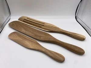 Wood Spurtle 3-Piece Utensil Set Multi-Use Cooking Set New - Picture 1 of 6
