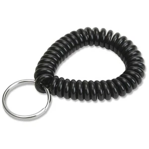 Lucky Line 2” Spiral Wrist Coil with Steel Key Ring, Flexible Wrist Band Key ... - Picture 1 of 8