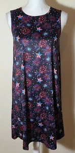NWT Dress Works Stars New Years 4thOf July Swing Dress Multicolor XS Extra Small - Picture 1 of 5