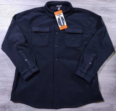 Kirkland Signature Shirt Jacket Mens 2XL Black *Broken Button* 2-Way Stretch - Image 1 of 4