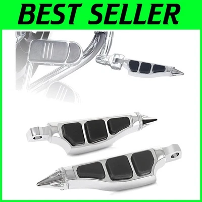 Pinos Stiletto cromados e pretos para Harley Davidson - Conforto à prova de derrapagem - Imagem 1 de 4