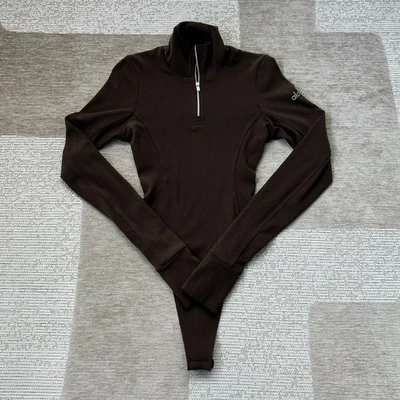 Alo Yoga Rise-Up Long Sleeve Bodysuit Brown Women’s XS Workout Gym Boho Hipster - Image 1 of 4