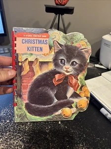 VTG Very Rare 1966 Christmas Kitten A Sturdi Contour Book #5522 - Picture 1 of 7
