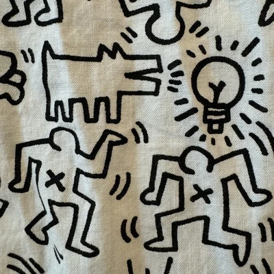 H&M x Keith Haring Men's M Shirt Black White Doodle Art Collar Button Up Rare - Image 1 of 4