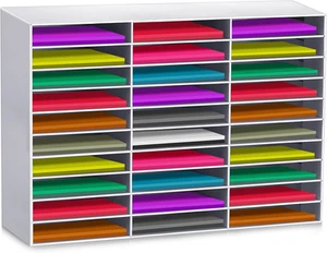 30 Slots Construction Paper Storage, Classroom Mailboxes, Back to School Literat - Picture 1 of 7
