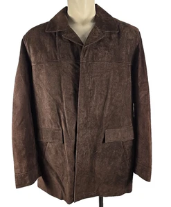 NWOT Cole Haan Country Brown Pig Suede Ribbed Zip Out Liner Jacket Car Coat XL - Picture 1 of 8