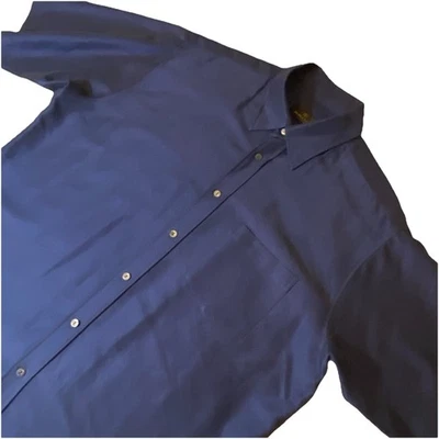 Bugatchi Uomo Shirt XL  Blue Rayon Blend Button Up Short Sleeve Casual Mens - Image 1 of 4