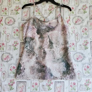 Lululemon Activewear Yoga Tank Top Power Y Bra Built In Marble Print Sz 10 - Picture 1 of 7