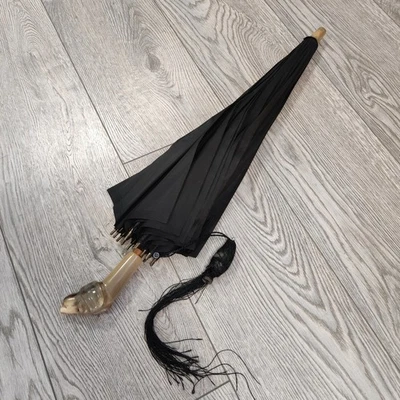 Ombrello primo 900 con impugnatura in corno scolpito a testa di cane - Immagine 1 di 4