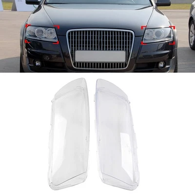 Headlight Headlamp Clear Lens Cover Shade Shell For Audi A6 C6 2006-2011 - Image 1 of 4