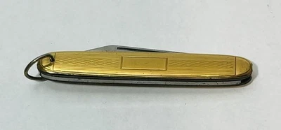 Navaja de Bolsillo Colonial Vintage Hecha en Providence RI 2.75" Tono Dorado Foto 1 de 4