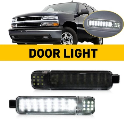 Fit Chevrolet Suburban LED GMC Silverado Door Courtesy Lights White Smoke Lens Foto 1 de 4
