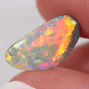 2.41ct Dark Australian Opal, Natural Solid Opal Polished Cabochon 16 x 8.3 mm - Picture 1 of 9