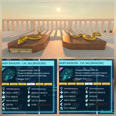 ARK ASCENDED PVE OFFICIAL PAIR BABY BASILISK GOLD TOP MELEE PC/XBOX/PS5 - Image 1 of 4