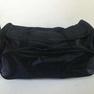 NEW! Duffel Bag Black Double Handle & Detachable Shoulder Strap Front Zip Pocket - Picture 1 of 11