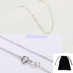 Real 925 Sterling Silver Necklace 1.5mm Trace Chain 14-26" Long Stamped Charm - Picture 1 of 5
