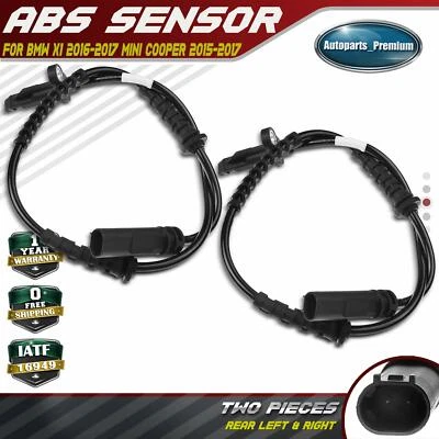 Sensor de velocidad de rueda ABS trasero izquierdo y derecho 2 piezas para BMW X1 X2 Mini Cooper Clubman Foto 1 de 4