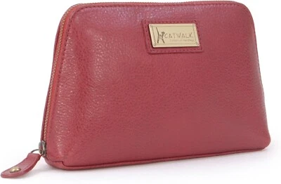 Catwalk Collection Handbags Leather Cosmetics Toiletry Mekeup Wash Bag Pouch - Image 1 of 4