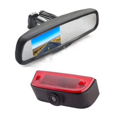 Reverse Backup Camera + Rear View Mirror Monitor for Nissan NV200 / Chevy City  - Image 1 of 4