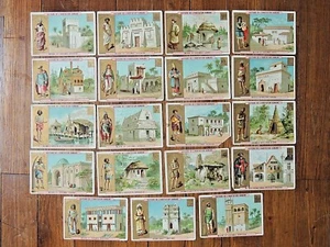 Série de 19 Chromos Histoire de l'habitation Humaine Exposition universelle 1889 - Picture 1 of 5