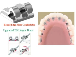6 x 2D Linguales Brackets Ortodoncia Dental Bandas Molares Tubo Bucal - No Hooks - Imagen 1 de 4