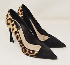 Christian Dior Miss Nude Beige Snake Print Pumps Suede Leather High Heels 36.5