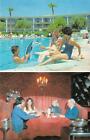 Las Vegas, Nevada Nv  Frontier Hotel Dining~Pool & Playful Bathing Beauties Card
