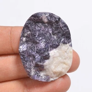 78.00 Cts Genuine Purple Lepidolite Loose Gemstone Oval Druzy 37X28X10 mm - Picture 1 of 6