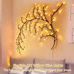 7.5FT 144 LED Wall Tree Enchanted Willow Vine Light Bendable Branch Fairy Lights - Picture 1 of 18