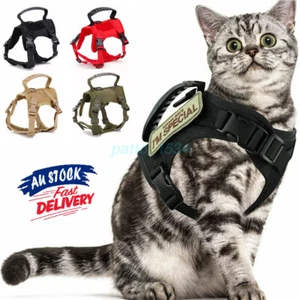 Tactical Cat Harness for Walking Escape Proof Adjustable Vest for Cats XS Dogs - Picture 1 of 18