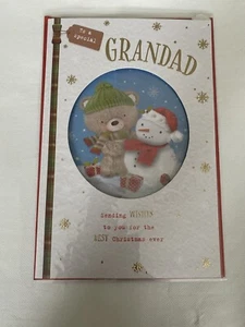 Special Grandad Christmas Card Snowman Deluxe - 23cm - Picture 1 of 7