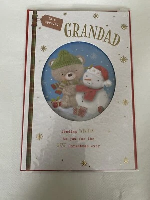 Special Grandad Christmas Card Snowman Deluxe  - 23cm - Image 1 of 4