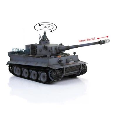 Heng Long 1/16 7.0 TigerⅠRC RTR Tank 3818 Plastic Tracks Wheels Barrel Recoil - Image 1 of 2