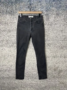 Reformation Jeans Serena High Skinny Jean Button Fly Wash Black Size 28 - Picture 1 of 11