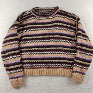 Anthropologie Elsamanda Sweater Wool Alpaca Roll Neck Women's Large Striped Chun - Picture 1 of 6