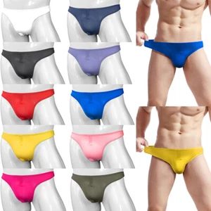 Men Ice Silk U Pouch Briefs Seamless G-string Thongs Panties T-back Underwear  ⇘ - Picture 1 of 26