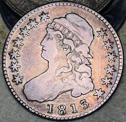 1813 Capped Bust Half Dollar 50C High Grade Choice 90% Silver US Coin CC17231 Cover