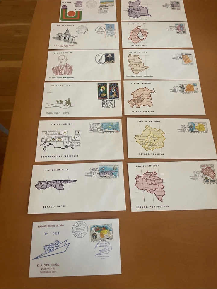 VENEZUELA 1971 First Day 13 Covers, XF Condition, See Photos - Image 1 of 4