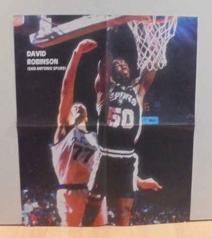 DAVID ROBINSON & SHAQ O' NEAL ADVERTISIGN VTG TWO FACE POSTER Cover